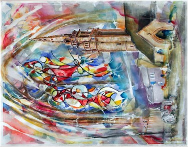 Peinture intitulée "Vitrail de Plougras…" par Rémy Nicolas Graphite, Œuvre d'art originale, Autre