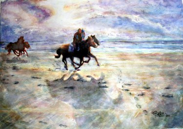 Peinture intitulée "Le Guilvinec Chevau…" par Rémy Nicolas Graphite, Œuvre d'art originale