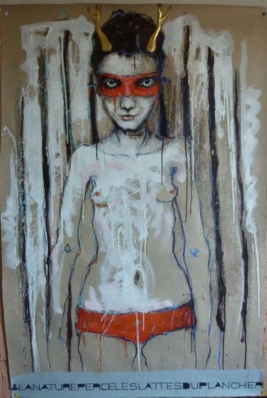 Peinture intitulée "& la nature perce l…" par Catherine Cornec, Œuvre d'art originale