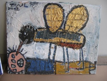 Painting titled "golden wings" by Tuul, Original Artwork