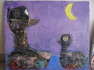 Painting titled "ducks" by Tuul, Original Artwork