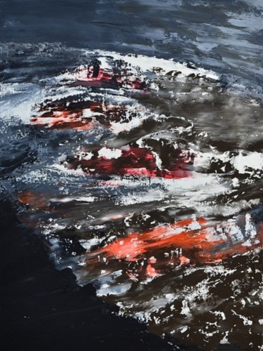 Peinture intitulée "cosmique 3  -  130x…" par Fabrice Plisson, Œuvre d'art originale, Huile Monté sur Châssis en bois