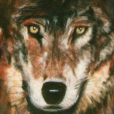 Le Loup Dessin intitulée "Le Loup" par Toine, Œuvre d'art originale, Pastel