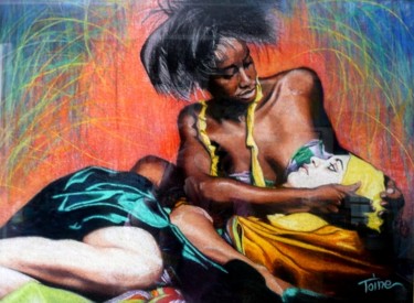 Peinture intitulée "Couleurs" par Toine, Œuvre d'art originale, Huile