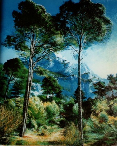La Sainte -Victoire Peinture intitulée "La Sainte -Victoire" par Toine, Œuvre d'art originale, Huile