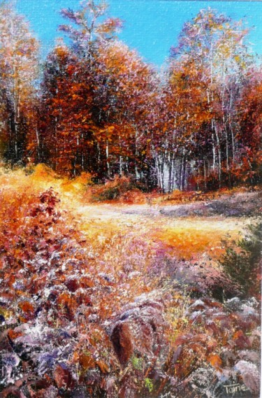La clairière d' or Peinture intitulée "La clairière d' or" par Toine, Œuvre d'art originale, Huile