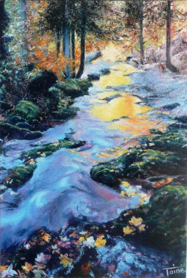 Peinture intitulée "La Bourne" par Toine, Œuvre d'art originale, Huile