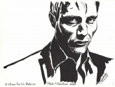 N°3 Line: The Ink Pictures Mads Mikkelse, Painting by