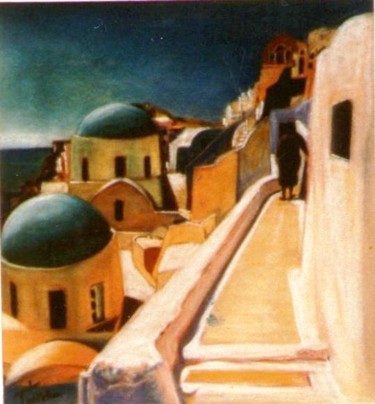 Peinture intitulée "Rose turquoise," par Toine, Œuvre d'art originale