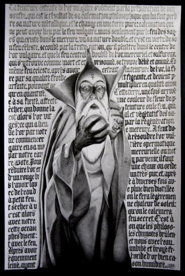Dessin intitulée "L'ALCHIMISTE" par Taras-Danilov Milosevic, Œuvre d'art originale
