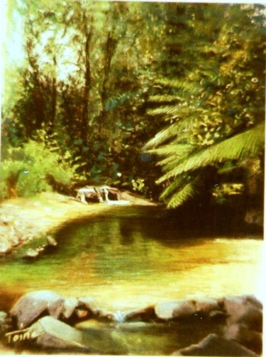 Peinture intitulée "Fraîcheur, pastel s…" par Toine, Œuvre d'art originale, Huile