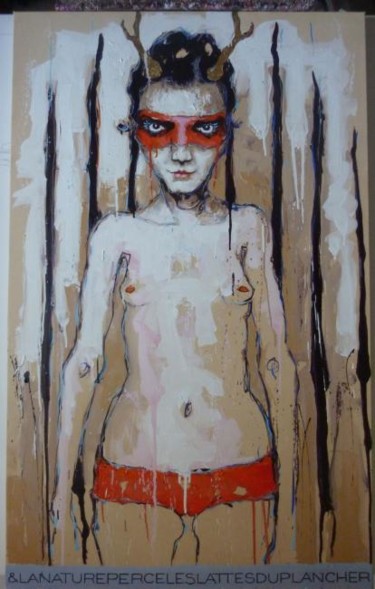Peinture intitulée "& la nature perce l…" par Catherine Cornec, Œuvre d'art originale