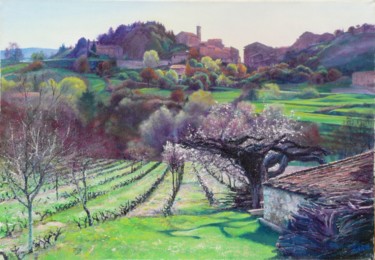 Peinture intitulée "Matin mauve" par Toine, Œuvre d'art originale, Huile
