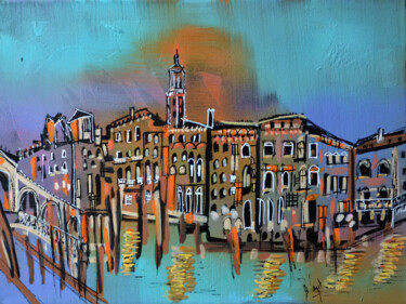 Pittura intitolato "Il tramonto di rial…" da Muriel Cayet, Opera d'arte originale