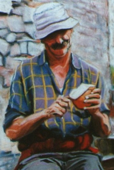 Dessin intitulée "détail "Casse-crôut…" par Toine, Œuvre d'art originale, Pastel