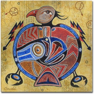 L'OISEAU-TONNERRE Peinture intitulée "L'OISEAU-TONNERRE" par Jean-Luc Osswald, Œuvre d'art originale, Acrylique