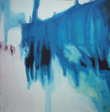 Schilderij getiteld "city ghost 3" door Gerard Jouannet, Origineel Kunstwerk, Acryl