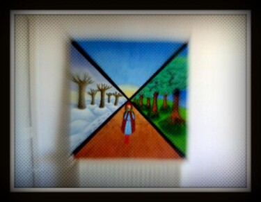 Painting titled "CACHE CACHE" by Olga Recio, Original Artwork