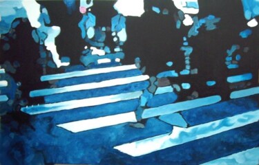 Schilderij getiteld "city ghost 4" door Gerard Jouannet, Origineel Kunstwerk, Acryl
