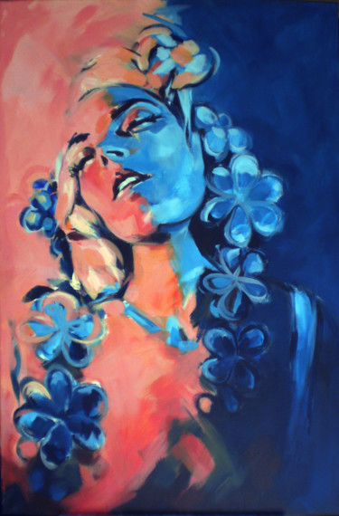 Painting titled "Passionnément roman…" by Patdumez, Original Artwork, Acrylic Mounted on Wood Stretcher frame