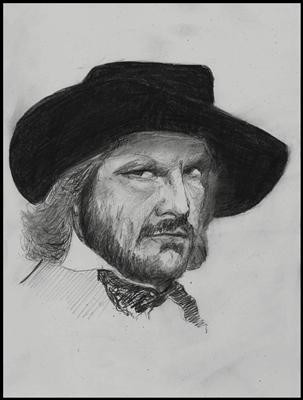 Drawing titled "Florin Piersic" by Victor Covaliov, Original Artwork