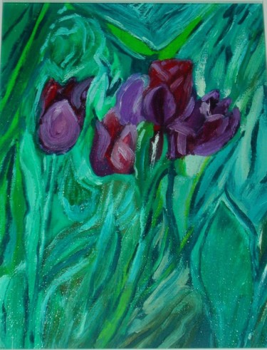 Pittura intitolato "tulipani 1" da Alberto C., Opera d'arte originale