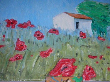 Pittura intitolato "papaveri1" da Alberto C., Opera d'arte originale