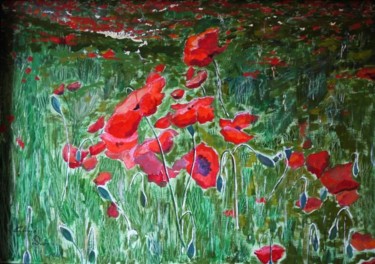 Peinture intitulée "Les coquelicots" par Gérard Duchêne, Œuvre d'art originale, Acrylique