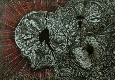 Dessin intitulée "Astrocytes" par Jeff, Œuvre d'art originale