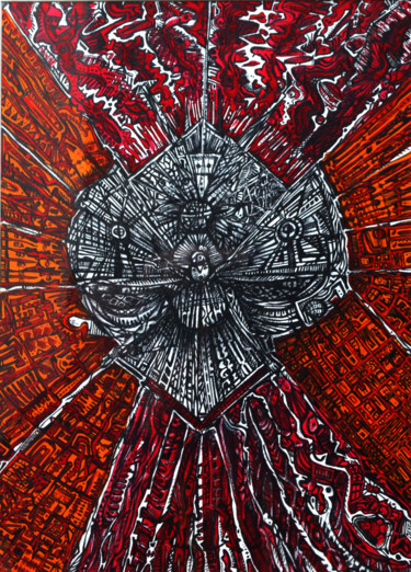 Dessin intitulée "Electric Mutation" par Jeff, Œuvre d'art originale, Autre