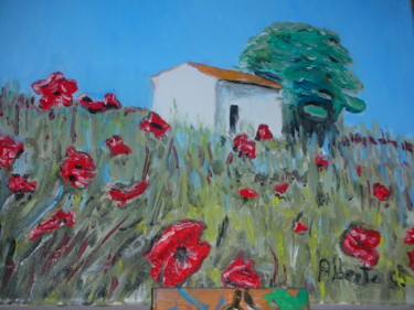 Pittura intitolato "papaveri2" da Alberto C., Opera d'arte originale