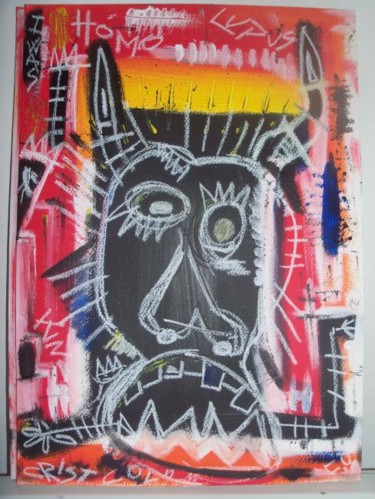 Painting titled "homo lupus" by Christian Coviello, Original Artwork