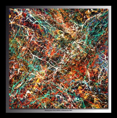 「Abstraction P401」というタイトルの絵画 Tehosによって, オリジナルのアートワーク, オイル