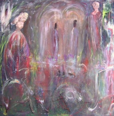 Painting titled "Les roses des sables" by Bruno Briatte, Original Artwork, Oil