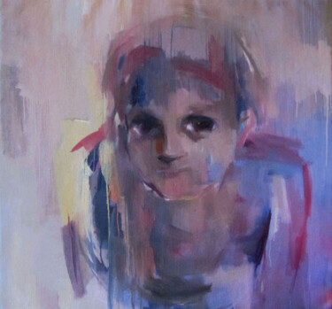 Regard interpellant Peinture intitulée "Regard interpellant" par Sylvia Baldeva, Œuvre d'art originale, Huile Monté sur Châssis en bois
