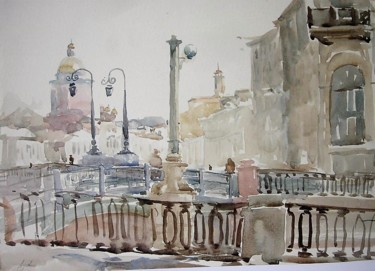 Painting titled "SPB" by Alexandra Afanassieva, Original Artwork