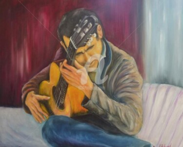 flamenco Peinture intitulée "flamenco" par Daniel Bahuaud, Œuvre d'art originale, Huile