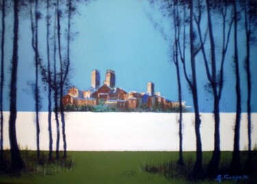 Pittura intitolato "L'isola che non c'è" da Geremia Cocozza, Opera d'arte originale