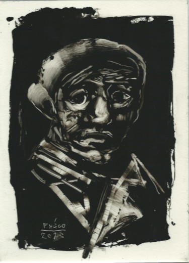 Artisanat intitulée "Portrait d'artiste." par Frhégo, Œuvre d'art originale
