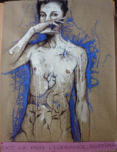 Peinture intitulée "exit la poix, l'élé…" par Catherine Cornec, Œuvre d'art originale