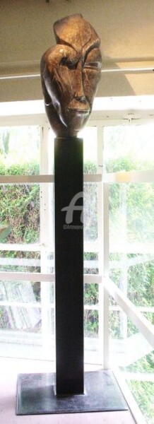 Sculpture intitulée "clin d'oeil à Minh" par Michel Cartier, Œuvre d'art originale