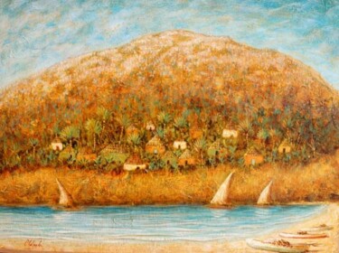 Painting titled "paysage du sud.haïti" by Patrick Lalande, Original Artwork, Oil