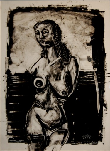 Artisanat intitulée "Grand nu -défiance." par Frhégo, Œuvre d'art originale