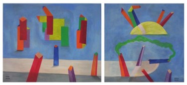 Pintura titulada "díptico" por Carlos Ardohain, Obra de arte original