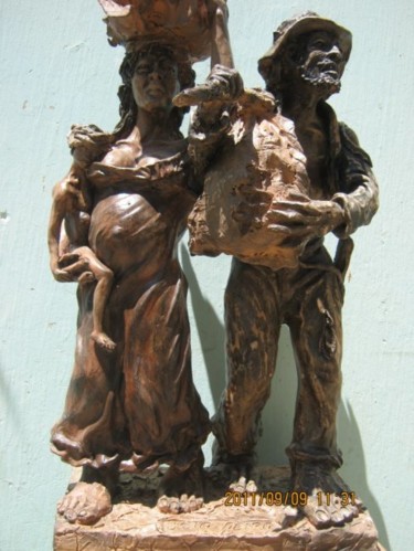 Escultura intitulada "O retirante" por Jota Vieira, Obras de arte originais