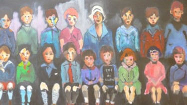 Peinture intitulée "ma classe préférée" par Martine Flory, Œuvre d'art originale, Acrylique