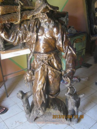 Escultura intitulada "O Lenhador" por Jota Vieira, Obras de arte originais