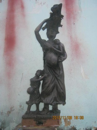 Escultura intitulada "Mulher nordestina" por Jota Vieira, Obras de arte originais