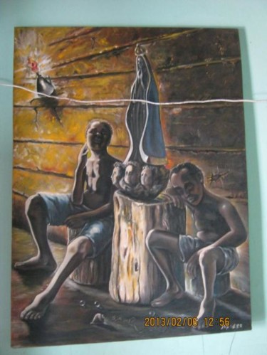 Pintura intitulada "A noite" por Jota Vieira, Obras de arte originais, Óleo