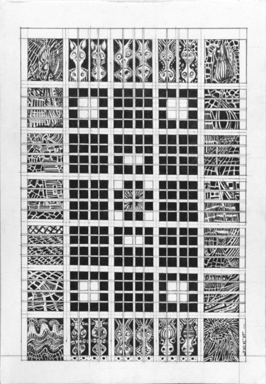 Dessin intitulée "Vitrail" par Jeff, Œuvre d'art originale, Autre